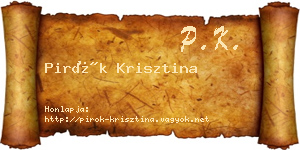 Pirók Krisztina névjegykártya