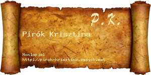 Pirók Krisztina névjegykártya