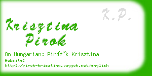 krisztina pirok business card